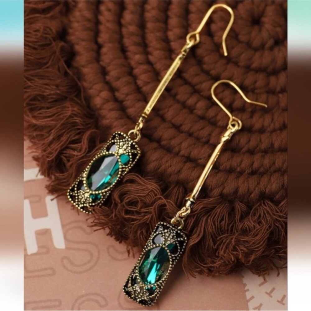 🔥NEW! Vintage 1920's Style Art Deco Earrings 18k Gold Plated new